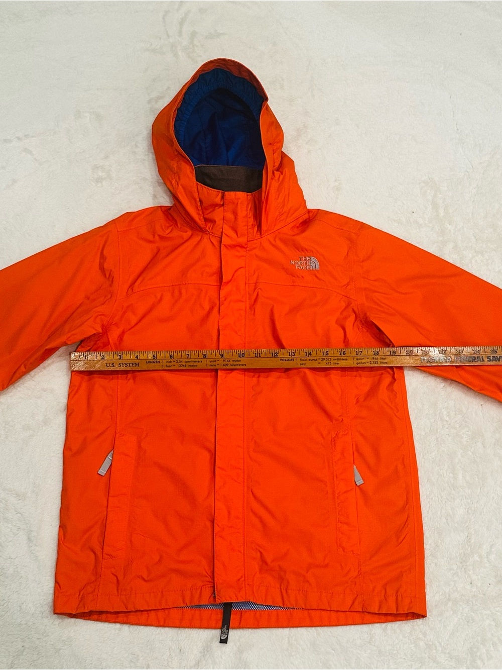 The North Face Hyvent Hooded Orange Rain Jacket Nylon Youth 14-16 Women’s S - Picture 10 of 11